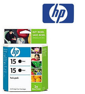 HP CC626AA  (HP 15) Genuine Black Ink Cartridge Twin Pack