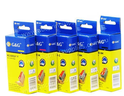 Canon PGI520BK, CLI521BK, CLI521C, CLI521M, CLI521Y bundle inkjet compatible printer cartridges