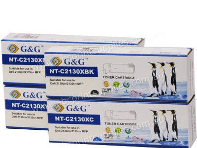 Dell 2130cn B,C,M,Y Remanufactured Toner Cartridge Bundle