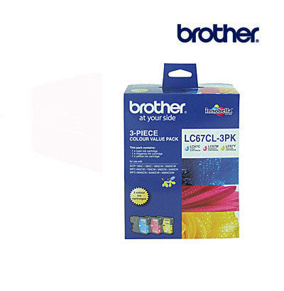 Brother LC67HY Genuine Cyan, Magenta, & Yellow H/Y Ink Cartridges