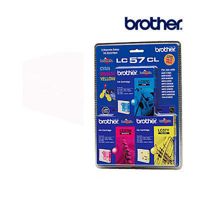 Brother LC57  genuine Cyan, Magenta, Yellow 3 pack  Ink Cartridge